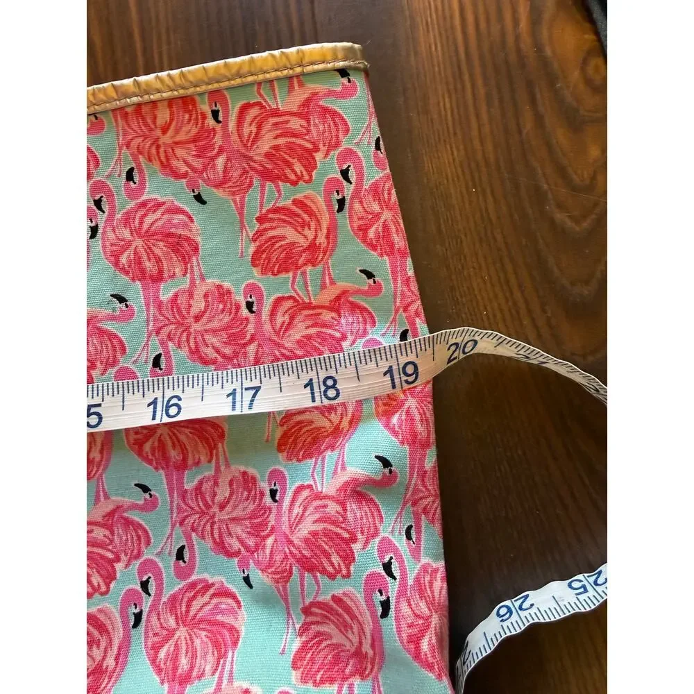 RARE VTG Lily Pulitzer All Over Flamingo Print Coated Tote Bag